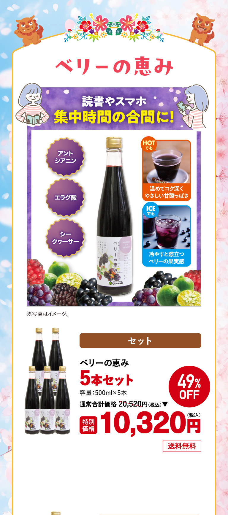 ベリーの恵み5本セットo