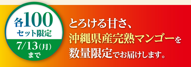 各100セット限定 7/13(月)まで