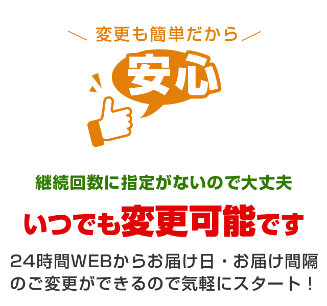 変更も簡単だから安心