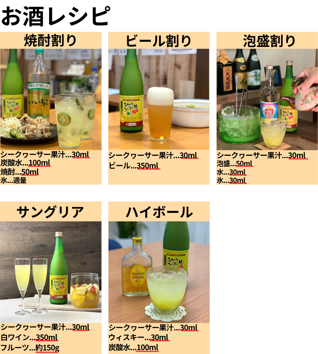 シークヮーサーのおいしい飲み方